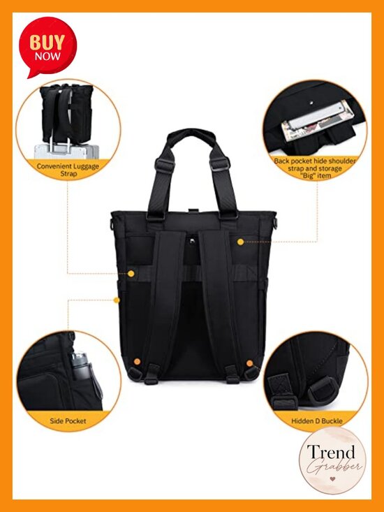 Convertible Laptop Backpack Tote Messenger 15.6\